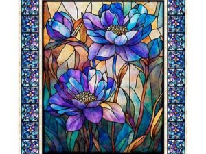 STAINED GLASS FLORAL PANEL