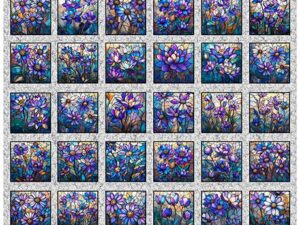 STAINED GLASS FLORAL PICTURE P