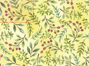 Drawn to Birds Berry Sprigs Pale Yellow