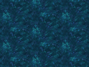 Dense abstract pattern of teal and navy leaves creating a textured background in cool tones.