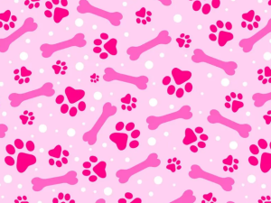 Dog Bones and Paw Prints Christmas Fabric